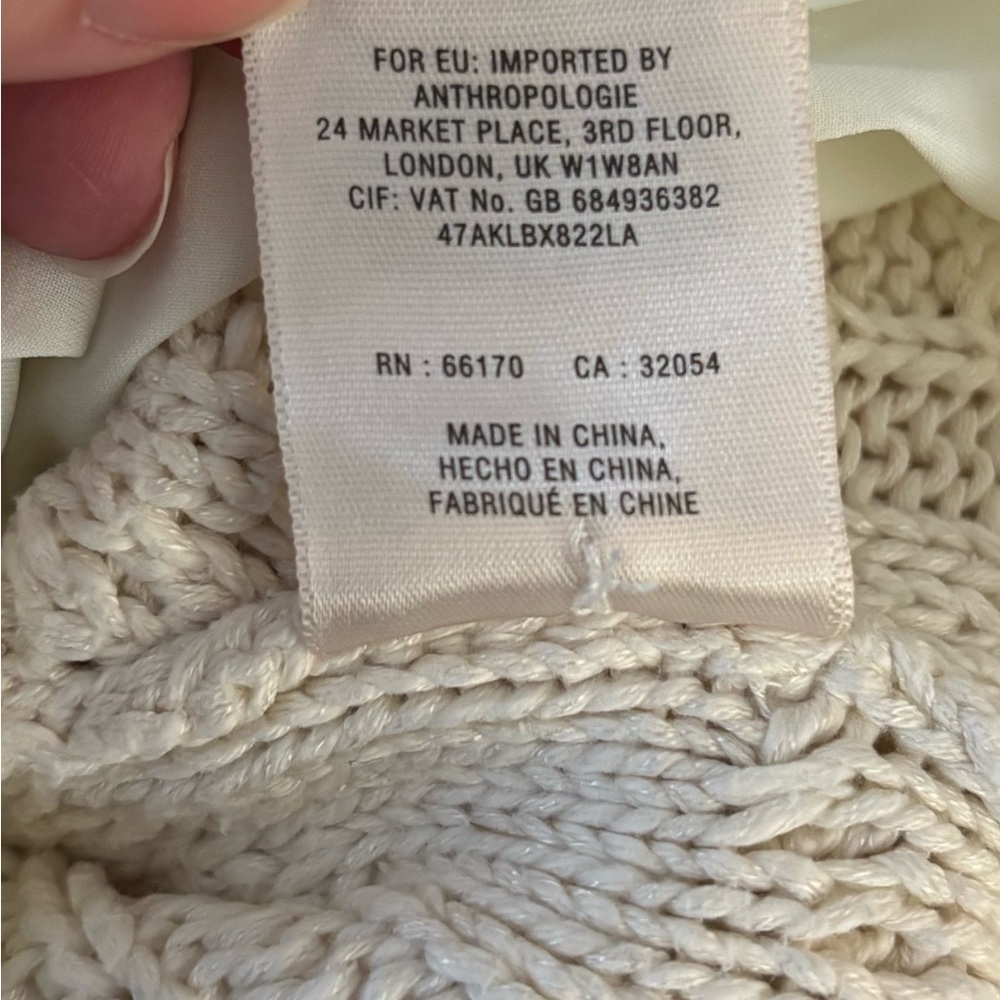 Anthropologie Cream Cable Knit Sweater - Picture 6 of 9